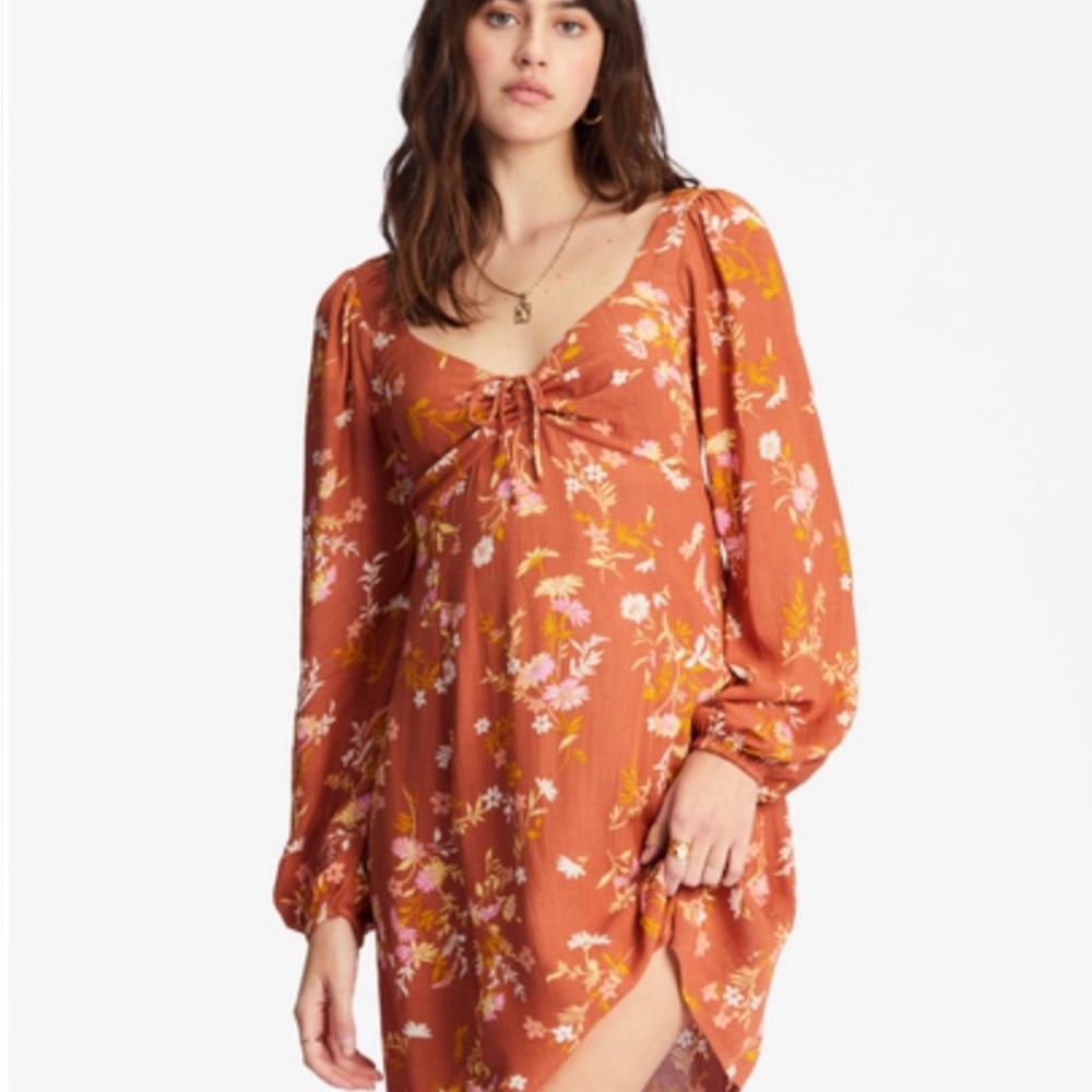 Billabong Floral Rust Mini Dress